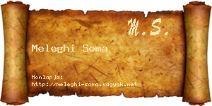 Meleghi Soma névjegykártya